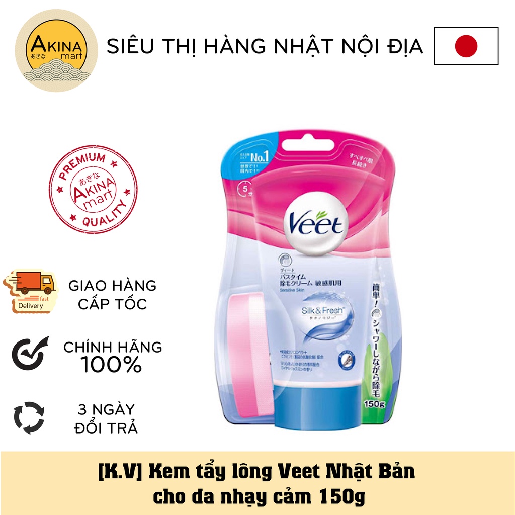 Kem Tẩy Lông Veet Nhật Bản cho da nhạy cảm 150g