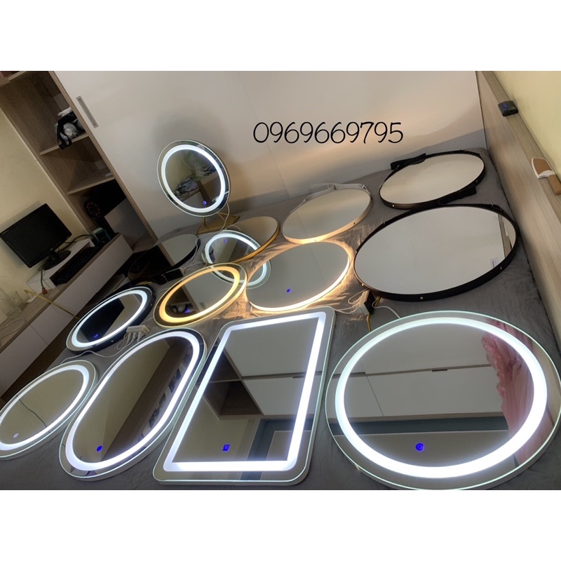 Gương led cảm ứng treo tường Siêu Sang Noithatnhatnam, Gương để bàn trang điểm cảm ứng siêu nhạy