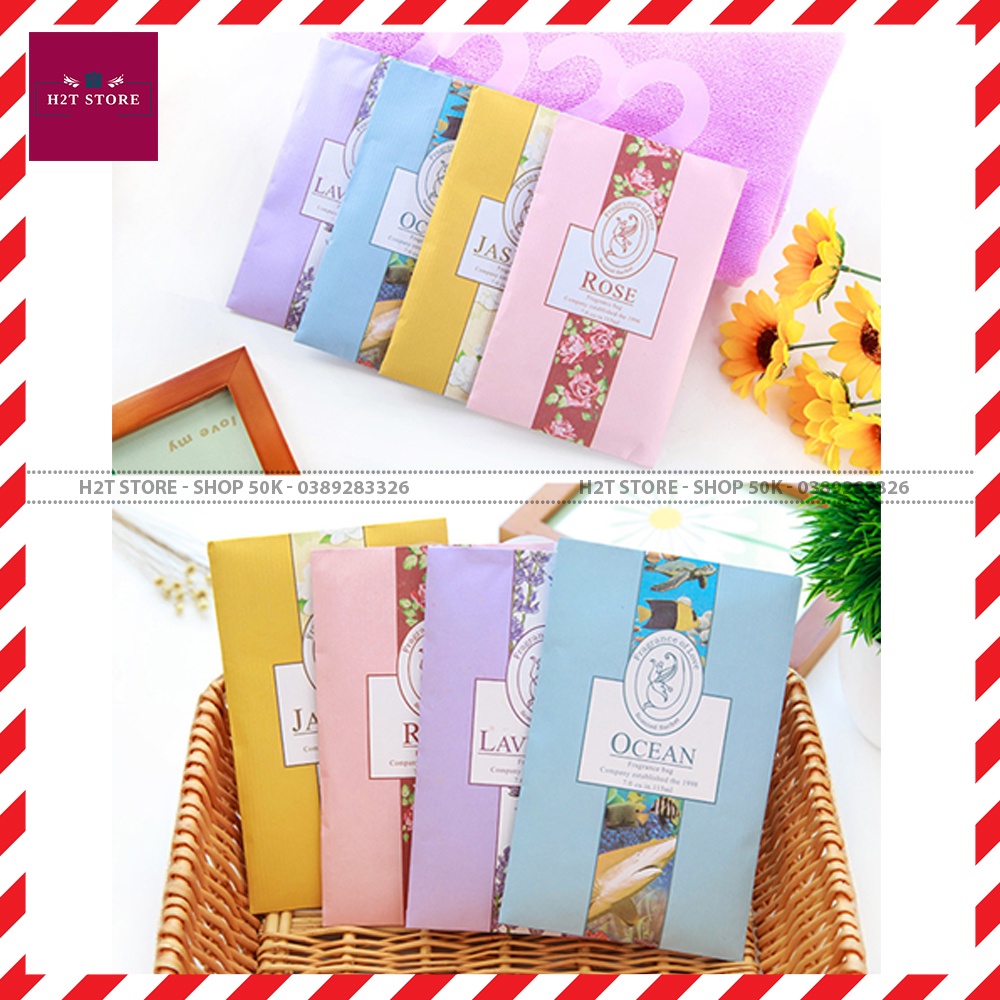 Túi thơm để tủ quần áo để phòng hương thảo mộc được chọn mùi kích thước 12x18cm có móc treo