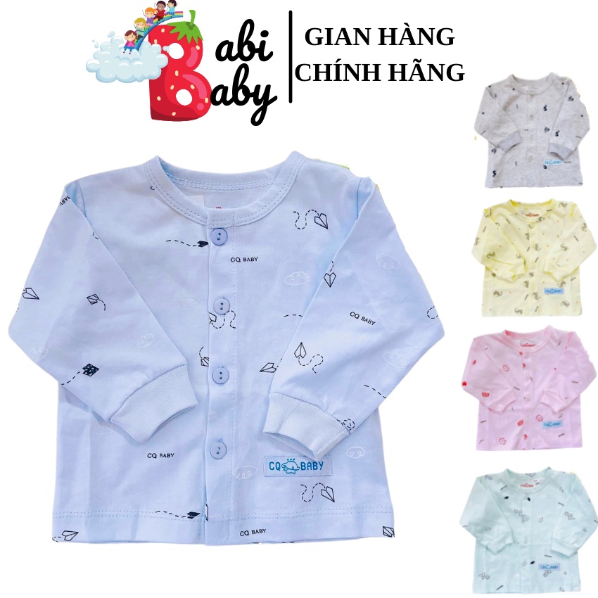 Áo sơ sinh dài tay bé trai bé gái BABI BABY mùa hè thu đông mềm mại giá rẻ đồ sơ sinh cho bé mẫu CQ 5 màu từ 0-9 tháng