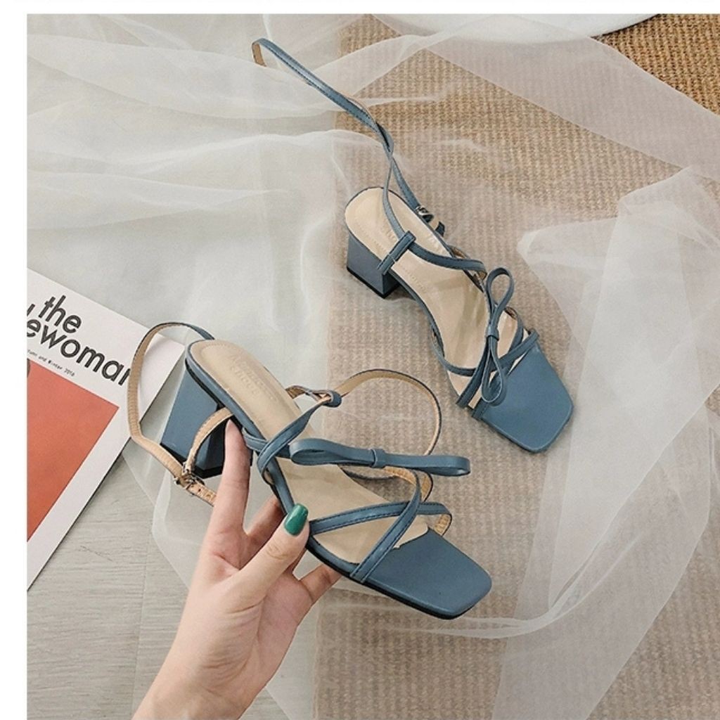 [E'mer💎](video thật)T04 Giày Sandal Nữ🍓FREESHIP🍓Cao Gót Da Quai Chéo Nơ Siêu Độc Lạ Bền Đẹp