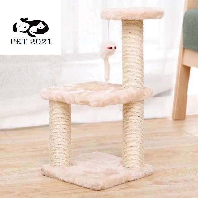 Cây Cào Móng 3 Tầng - Trụ Cào Móng 3 Tầng Cho Mèo Có Đệm Nằm Kèm Đồ Chơi - PET 2021