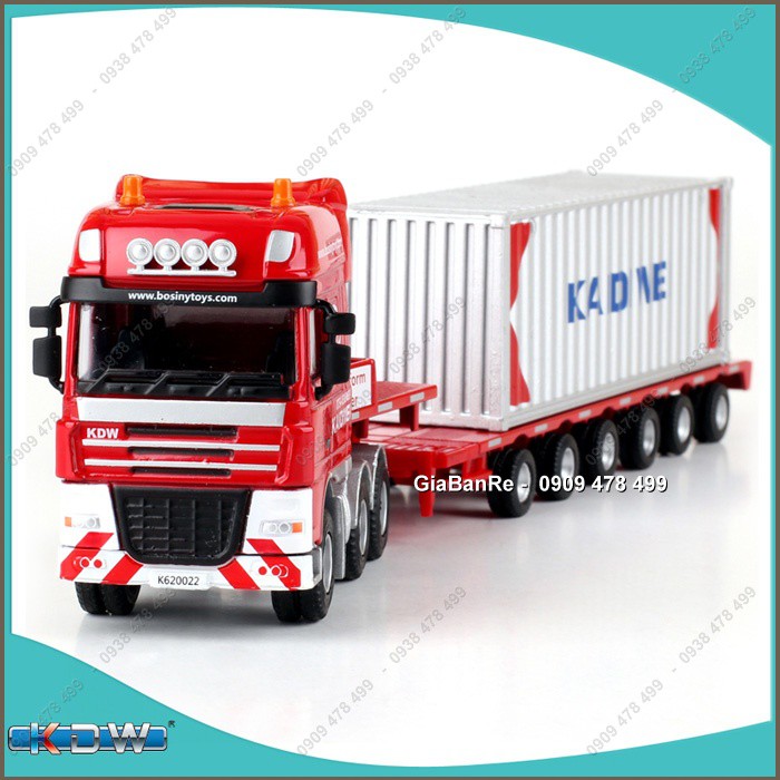 Mô Hình Kim Loại Xe Tải Hạng Nặng Chở 2 Container 40 Feet Tỉ Lệ 1:50 - Kdw - 9917