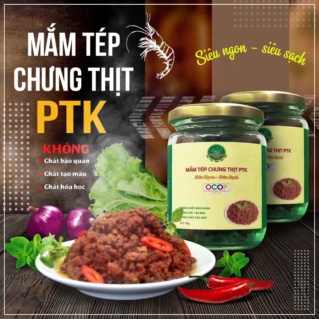 Mắm tép chưng thịt 170gr ⚡Đặc sản miền Bắc⚡ nguyên liệu tươi ngon_ thịt heo đạt chứng nhận VIETGAP