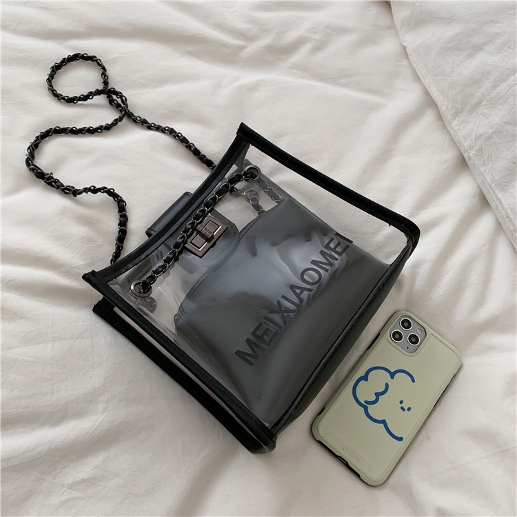 Túi đeo vai trong suốt dáng nhỏ, túi đeo chéo nữ MEIXIAOMEI thời trang, phong cách Hàn Quốc trẻ trung, năng động