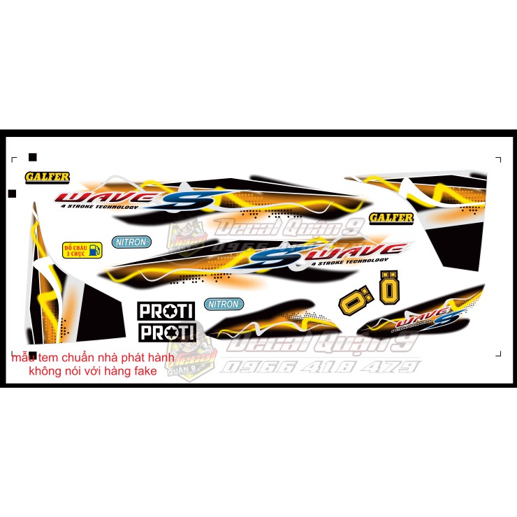 Tem WAVE A  tem in công nghệ nhật bản có lớp chống bay màu