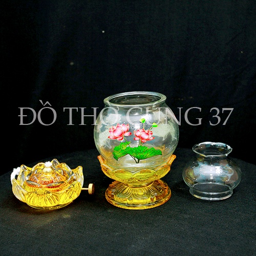 ĐÈN DẦU LƯU LY - HỒ LÔ BÔNG SEN