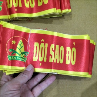 10 băng đội sao đỏ/ đội cờ đỏ (kèm kim băng) in chuyển nhiệt không bay màu chữ