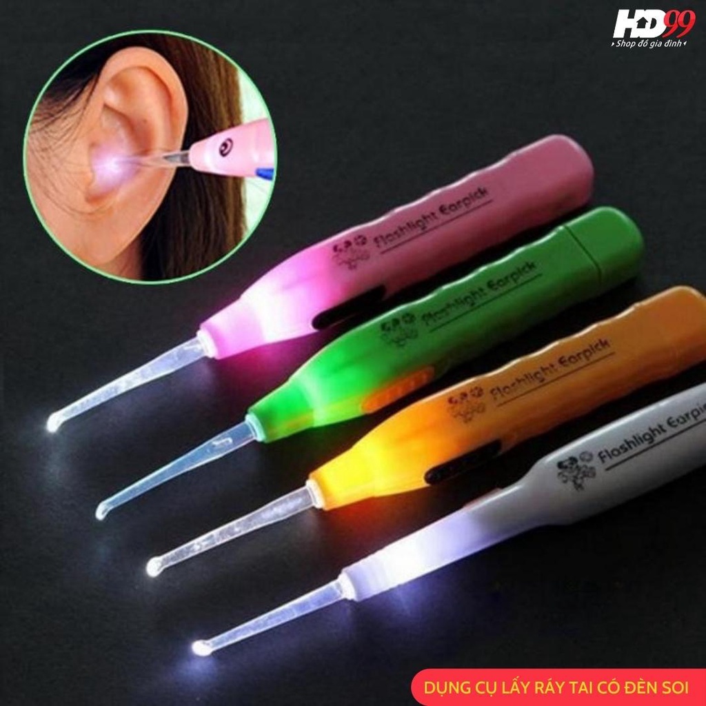 Ngoáy Tai Có Đèn, Móc Tai Có Đèn, Dụng Cụ Lấy Ráy Tai Có Đèn, Phù hợp cho trẻ em