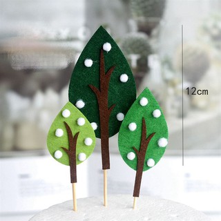 Set 3 cây xốp xanh chấm trắng