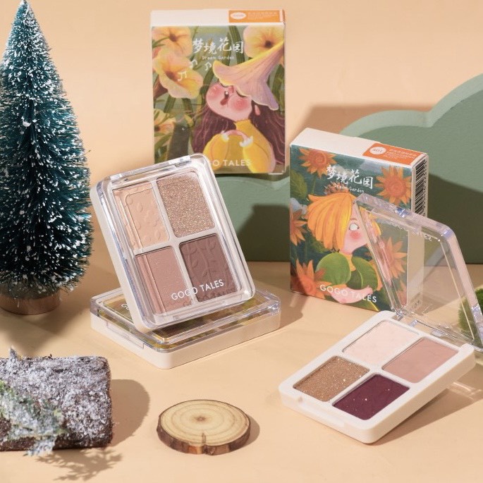Bảng phấn mắt 4 màu GOGO TALES Chính Hãng Dream ​Garden Eyeshadow Palette GT285 nội địa Trung chính hãng