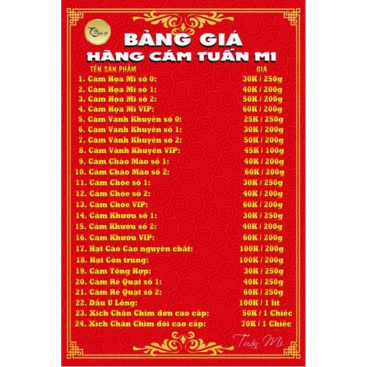 CÁM HOẠ MI VIP TUẤN MI  200g