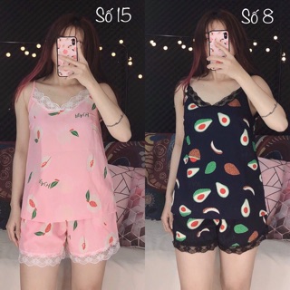 ( Freesize Dây ) Đồ Bộ Lụa Dây Đùi