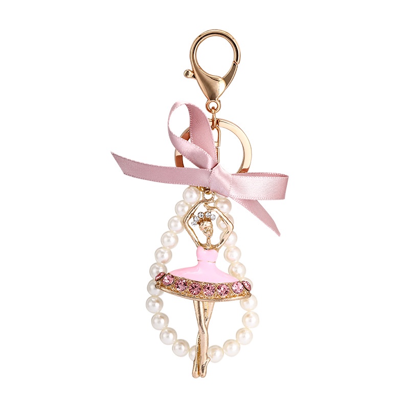 Móc Khóa Hình Cô Gái Múa Ba Lê Đính Ngọc Trai 2022 Thời Trang