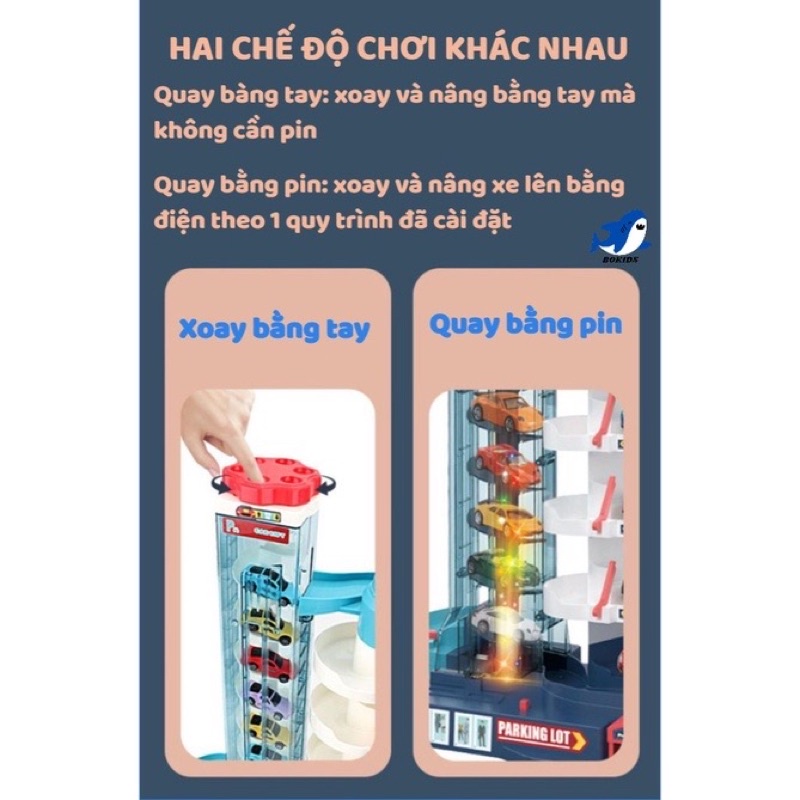 Bộ ghép nối hầm khủng long, đường đua cao tốc, gara ôtô 5 tầng