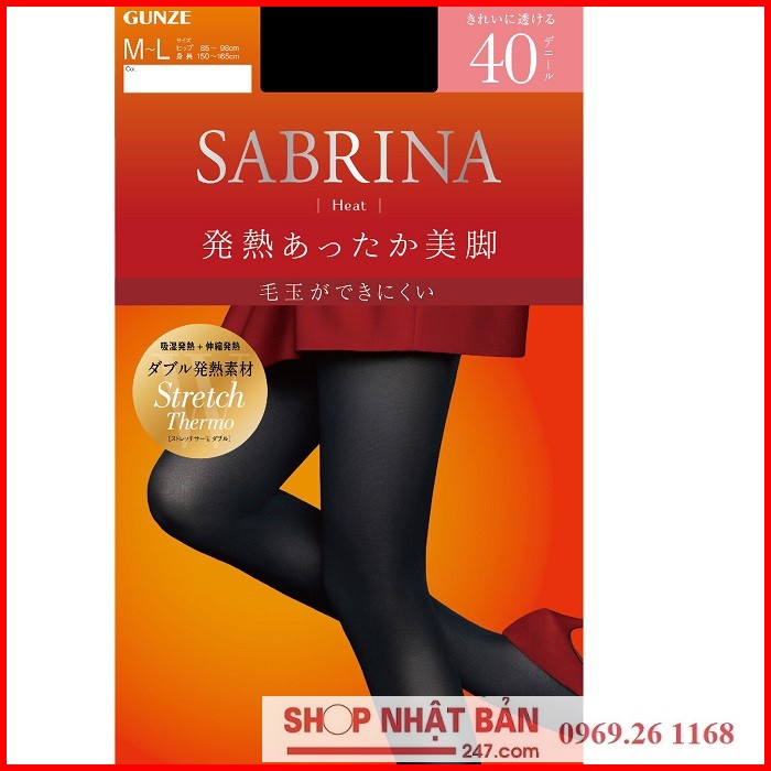 Quần tất giữ nhiệt Sabrina Warm 40D - 80D - 110D Nhật Bản (Màu đen)