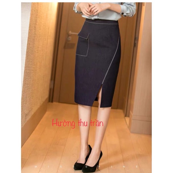 Chân váy bút chì xẻ trước có túi trẻ trung | BigBuy360 - bigbuy360.vn