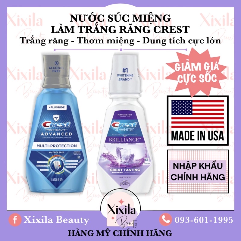 Nước súc miệng Crest Pro-Health Advanced trắng răng, thơm miệng 1000ML