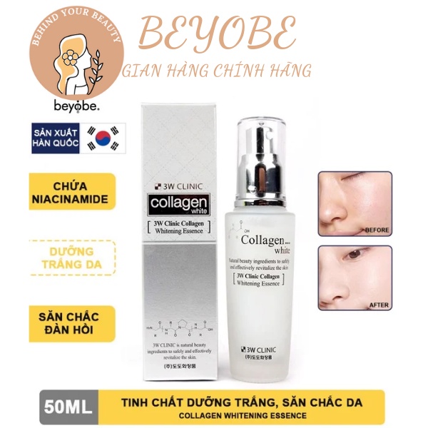 Tinh chất dưỡng trắng da bổ sung collagen 3W Clinic Collagen Whitening Essence 50ml