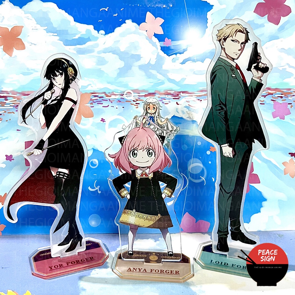 Standee SPY X FAMILY mô hình Gia Đình Điệp Viên tượng mica trong acrylic anime chibi trưng bày trang trí xinh xắn M4