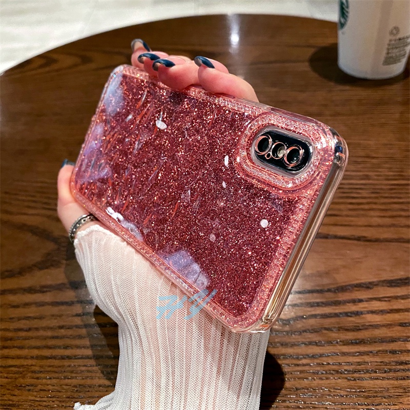 Ốp Điện Thoại Silicon Mềm Trong Suốt Lấp Lánh Chống Sốc Cho iPhone 6 6s 7 8 Plus SE 2022 2020 X XR Xs Max