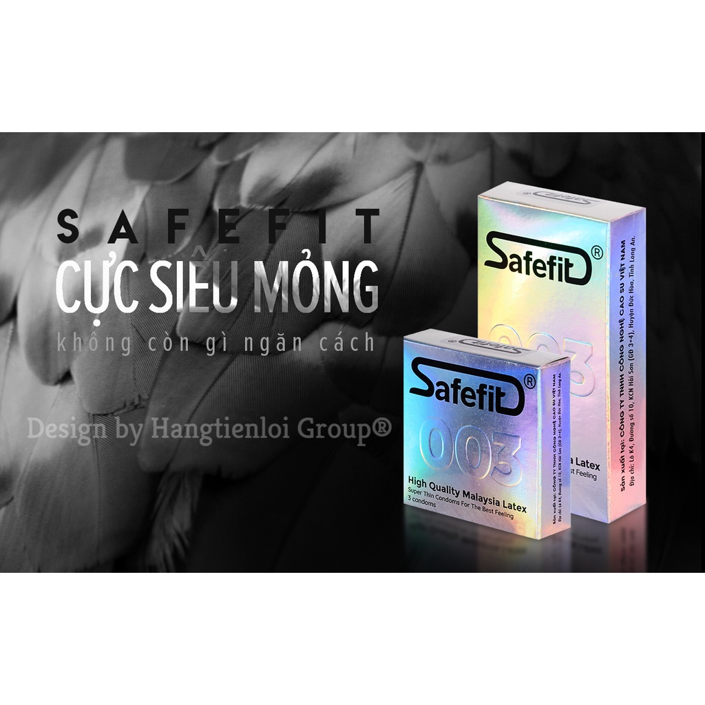 Bao cao su CỰC SIÊU MỎNG Safefit 0.029mm - mua 1 lớn tặng 1 lớn số lượng 24 chiếc