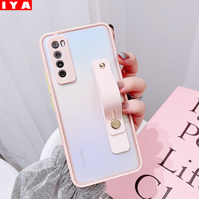 Wrist Band Matte Casing Redmi Note 10 (4G) Pro 9S 9 Pro Note 8 Pro Note 10 Lite 9C 9A Xiaomi Poco X3 NFC Translucent Macaron Color Silicone Case With Holder IYA