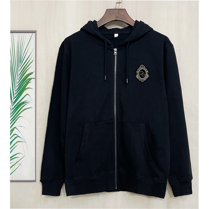 Áo khoác cotton có mũ trùm đầu thêu chữ D0LCE&GABBA 2021