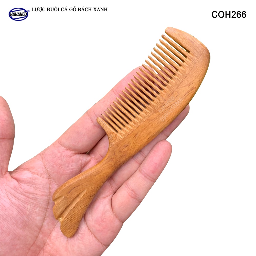 Lược gỗ Thơm đuôi cá (Size:M -16cm) ghép răng tăng độ bền khi chải tóc - COH266