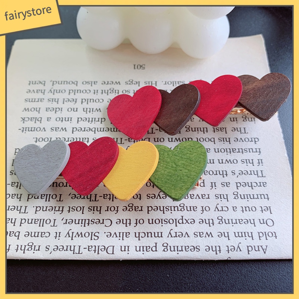 Kẹp Tóc Hình Tròn / Trái Tim Màu Sắc Ngọt Ngào Cho Nữ