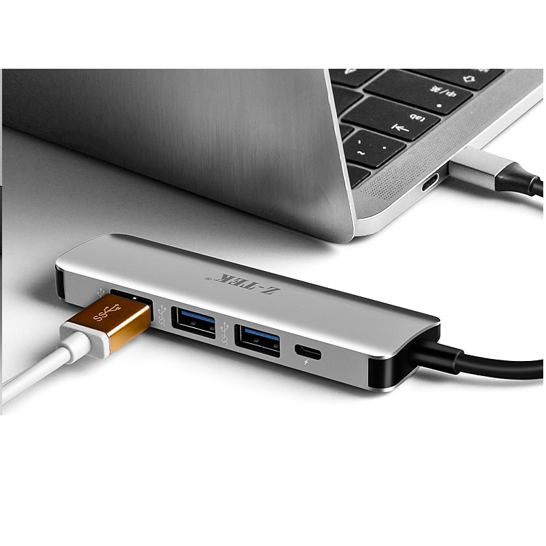 Cáp chia tín hiệu Type C sra 4 cổng USB 3.0 Ztek ZY 318