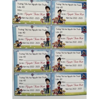 Combo nhãn vở kèm sticker cho bé