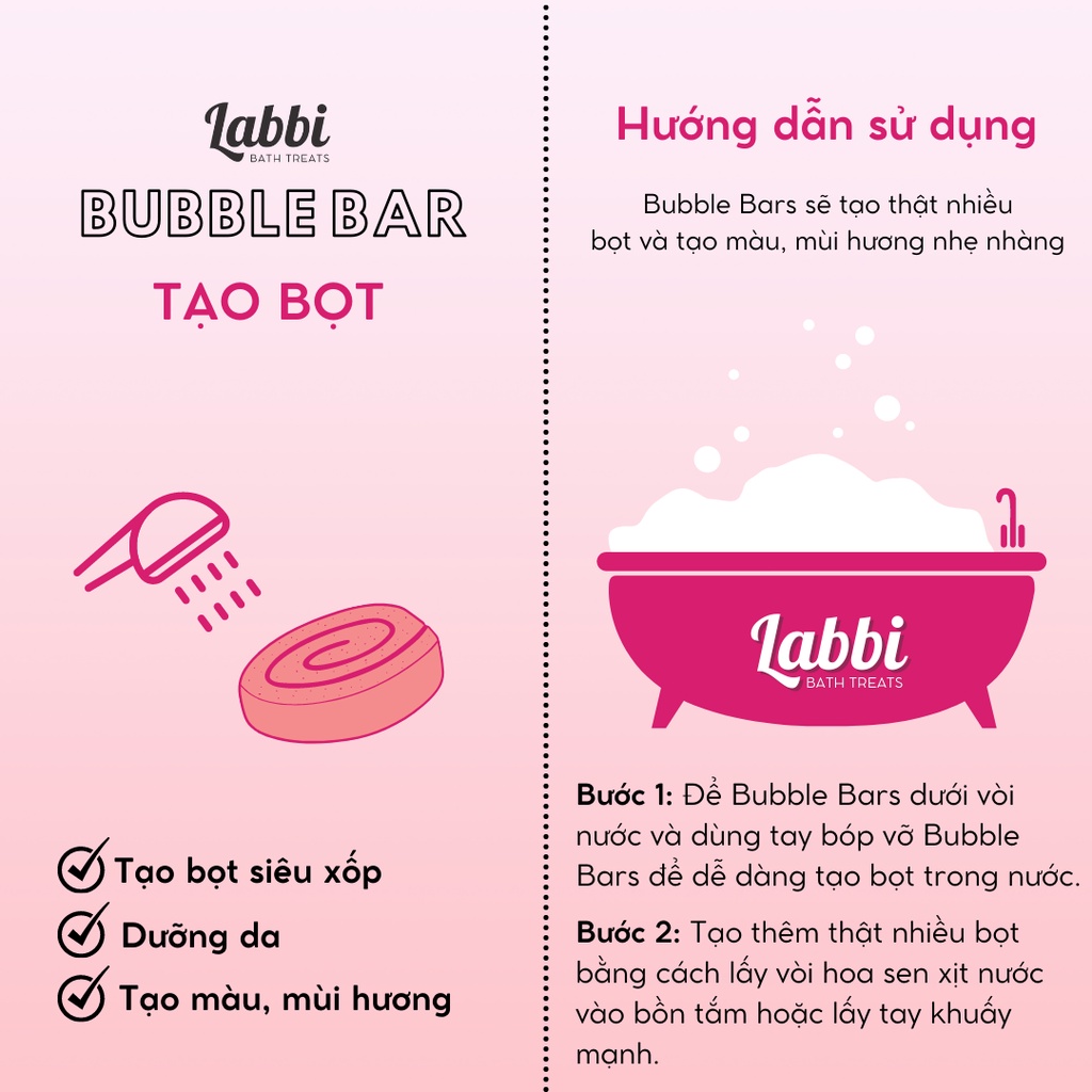 Bánh siêu tạo bọt bồn tắm LUCKY ONE [Labbi] Bubble Bar