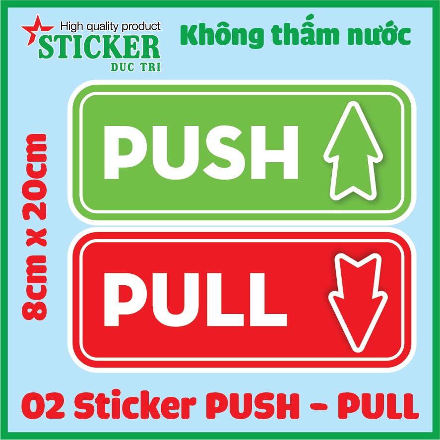 BỘ 2 LOGO STICKER DÁN TEM MŨI TÊN KÉO SANG HAI BÊN TRÁI PHẢI, DÁN CỬA LÙA, CỬA ĐẨY, CỬA KÉO...