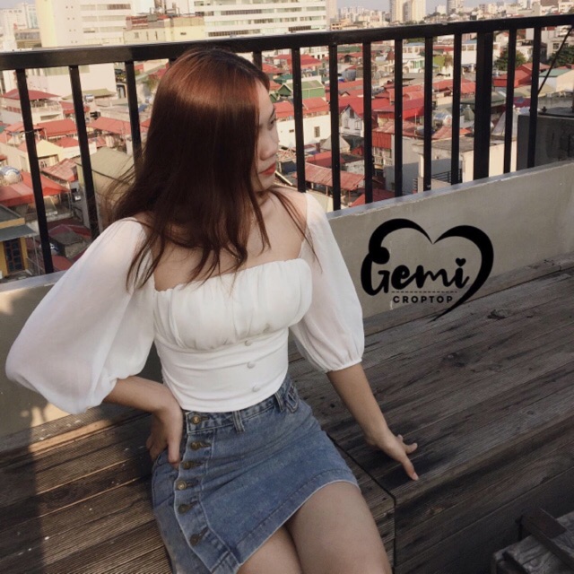ÁO CROPTOP TAY VOAN PHỒNG