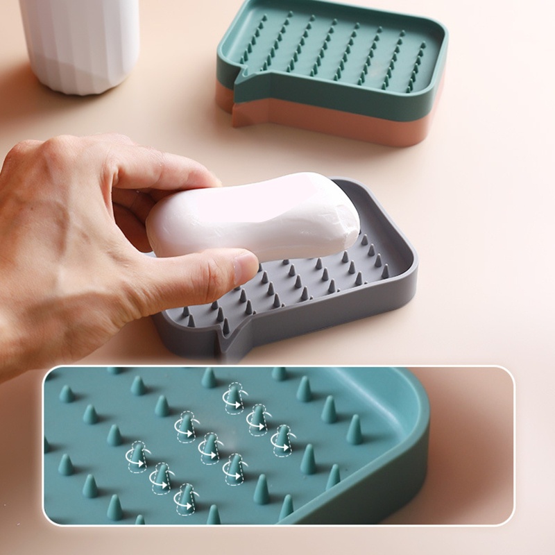 Set 2 Khay Silicone Đựng Xà Phòng / Miếng Rửa Chén Tiện Dụng