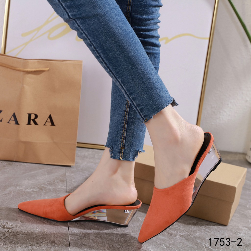 Zara Giày Cao Gót Mũi Nhọn Thời Trang Cho Nữ 1753-2