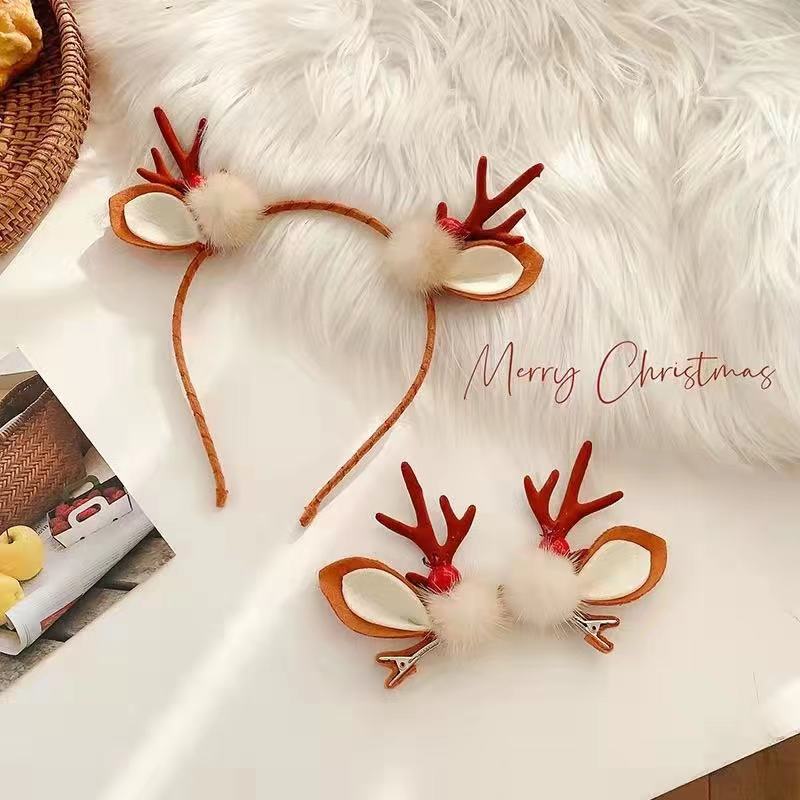 Băng đô cài tóc hình sừng tuần lộc giáng sinh dễ thương dành cho bé