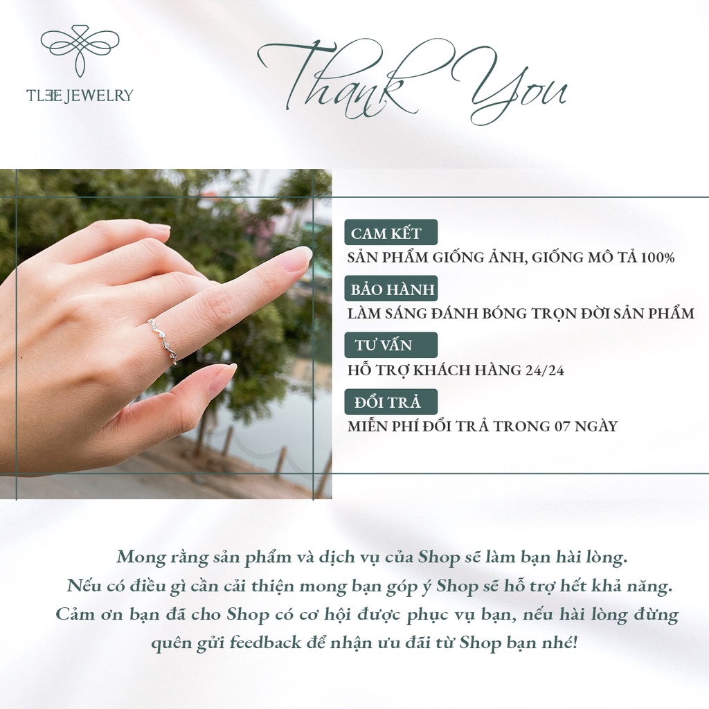 Nhẫn bạc nữ TLEE sóng nạm đá mini xinh xắn NCJ A0175