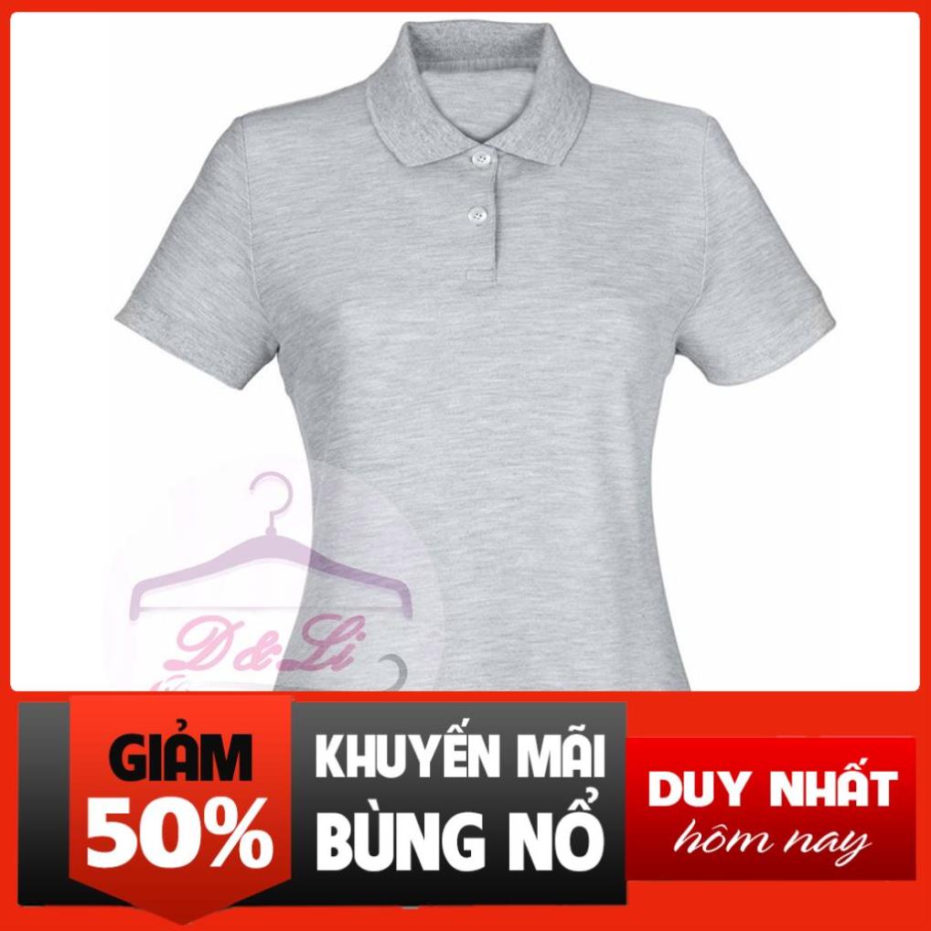 SALE Áo thun có cổ NỮ, áo phông nữ cổ trụ màu XÁM size 42kg đến 65kg thun cá sấu 4 chiều cao cấp đẹp giá sỉ