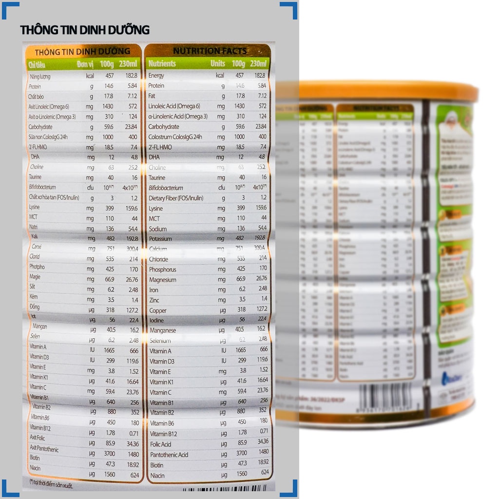 SỮA BỘT COLOS OPTI 0/1+ 800G