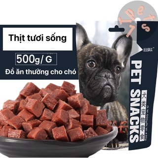Hạt bò tươi sấy khô- gà tươi sấy khô nguyên chất Captain (500gr) Bánh thưởng cho chó