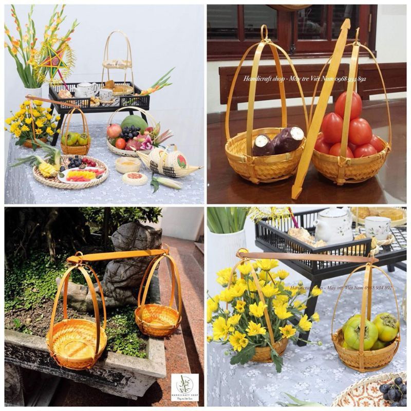 combo nón lá mini thuyền tre quang gánh