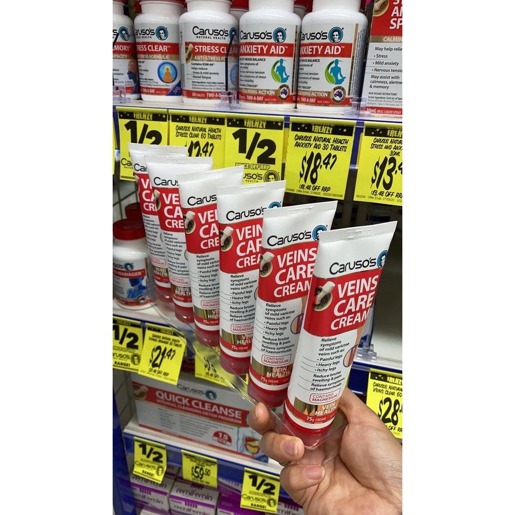 Kem suy giãn tĩnh mạch Carusos Veins Care Cream 75g của Úc | BigBuy360 - bigbuy360.vn