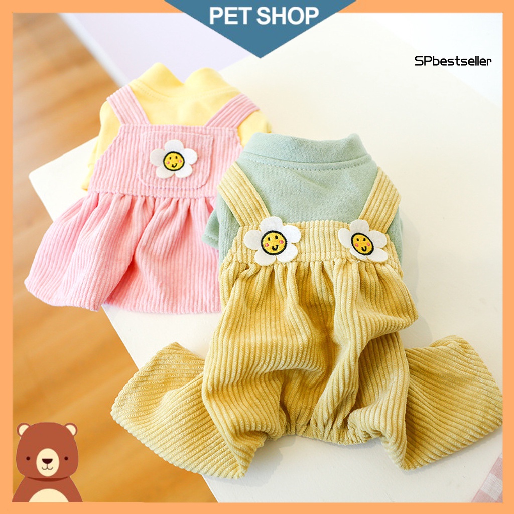 Bộ áo liền quần cổ tròn thời trang mùa thu cho cún cưng