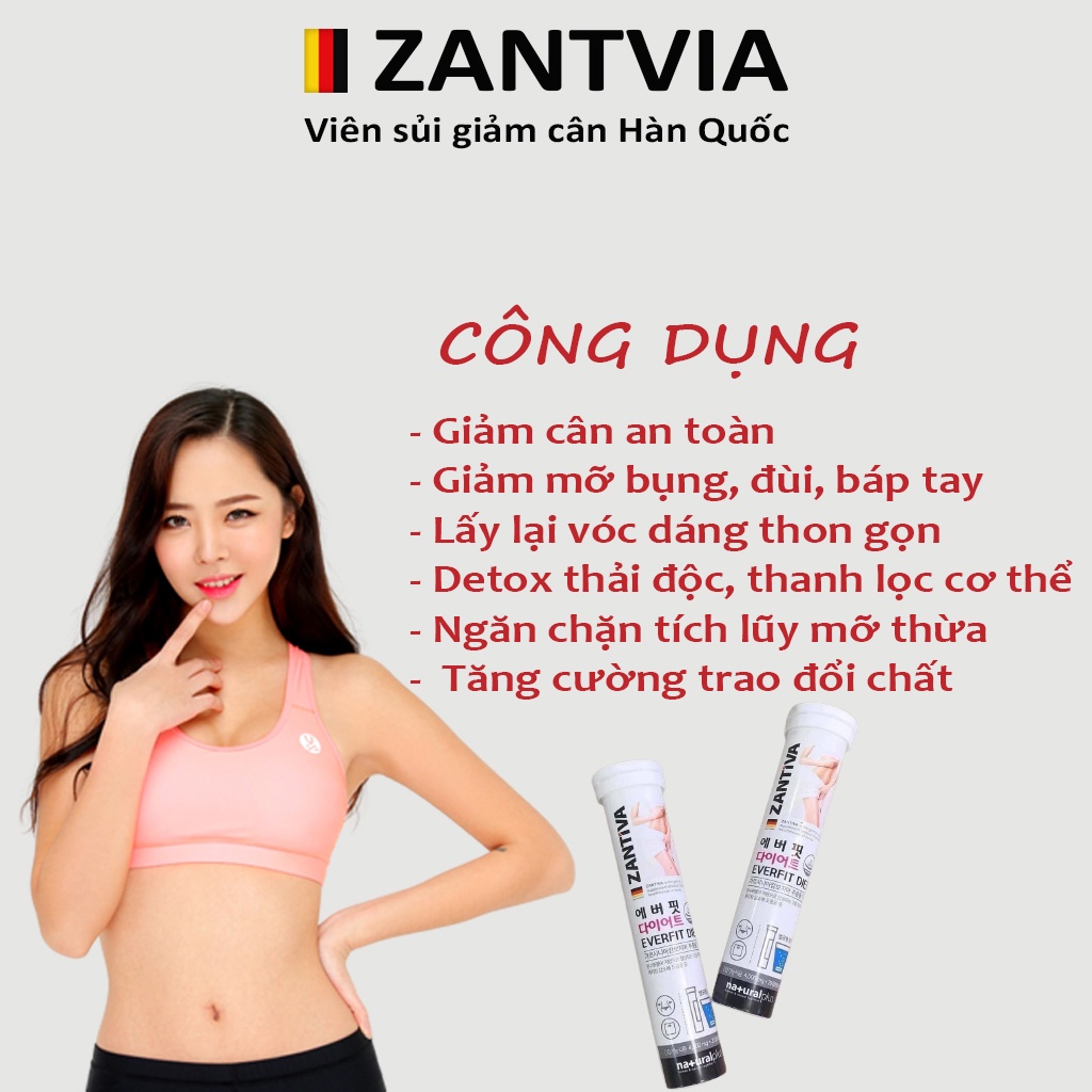 Viên Sủi Giảm Cân Cấp Tốc Zantiva Everfit Diet Sủi Giảm Cân Hàn Quốc Chính Hãng không phải thuốc giảm cân