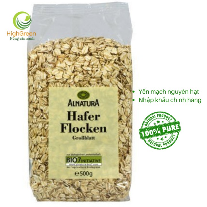 Yến mạch nguyên cám 1 kg - Yến mạch cán dẹp Hafer Flocken Hoàn toàn tự nhiên