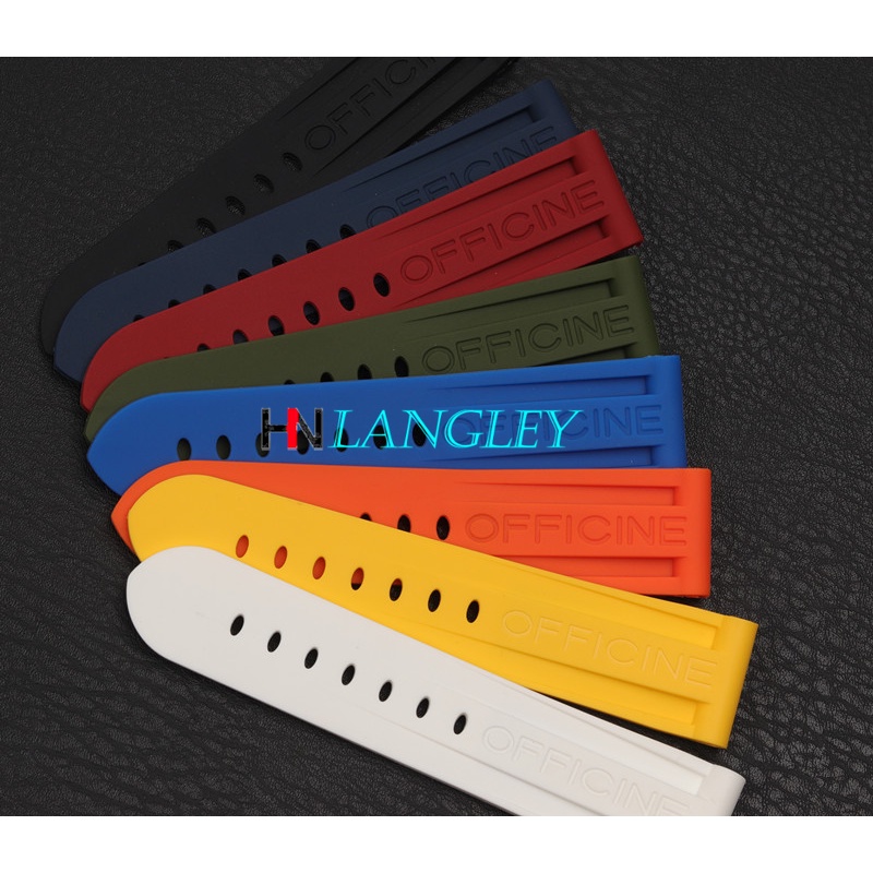 PANERAI Dây Đeo Đồng Hồ Thể Thao Bằng Silicon Mềm Chống Nước Có Khóa Chốt PAM368/389/111/351 22mm 24mm Cho Nam