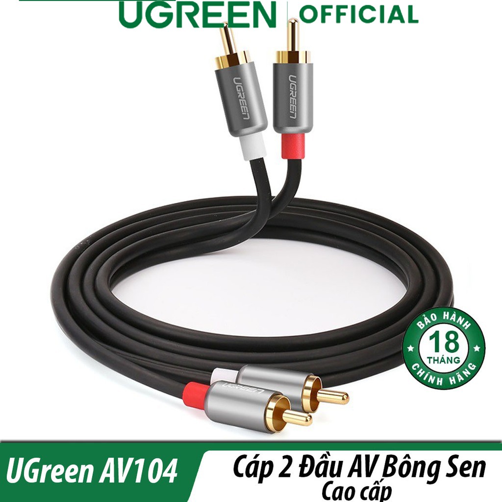 Cáp Audio 2 Đầu RCA  Sang 2RCA Ugreen AV104 Chính Hãng