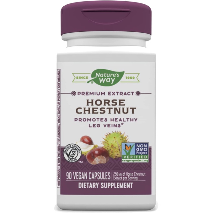 Viên uống hỗ trợ giãn tĩnh mạch chân Nature's Way Horse Chestnut for Healthy Veins and Blood Vessels 90 viên date 2025
